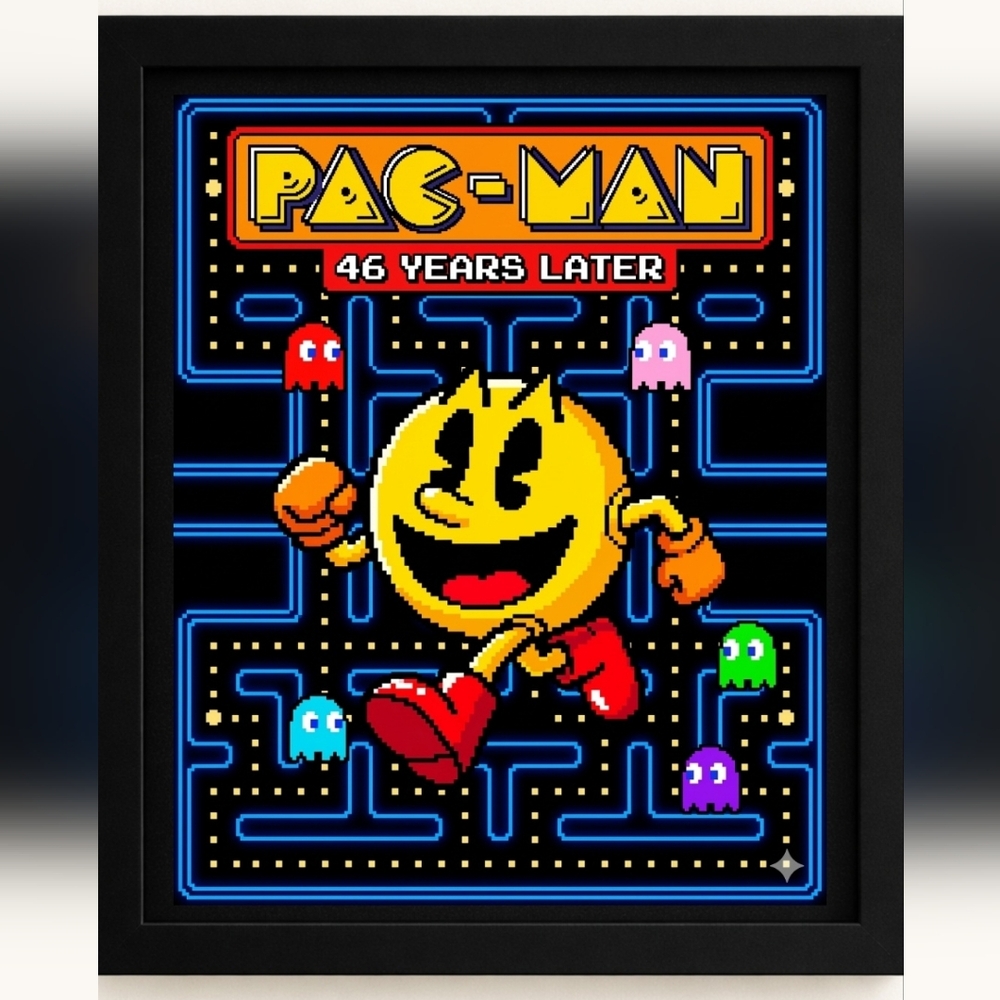A.I. 80s, 90s & 2000s Nostalgia Game Art Print 8x10 in Glass Front Frame